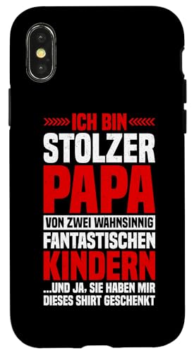 Ich Bin Stolzer Papa Von Zwei Kindern Papa Von 2 Söhnen Hülle für iPhone X/XS von Stolzer Liebevoller Papa Vater Daddy Von Söhnen