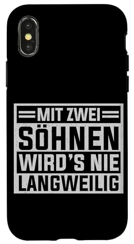 Mit Zwei Söhnen Wird's Nie Langweilig Papa Von 2 Söhnen Hülle für iPhone X/XS Mit Zwei Söhnen Wird's Nie Langweilig Papa Von 2 Söhnen Hülle für iPhone X/XS von Stolzer Liebevoller Papa Vater Daddy Von Söhnen