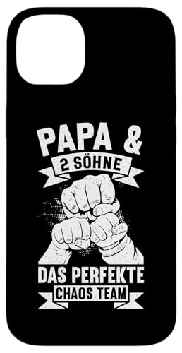 Papa Von 2 Söhne Das Perfekte Chaos Team Vatertag Hülle für iPhone 14 Plus von Stolzer Liebevoller Papa Vater Daddy Von Söhnen