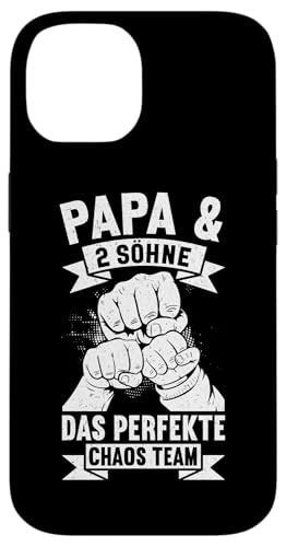 Papa Von 2 Söhne Das Perfekte Chaos Team Vatertag Hülle für iPhone 14 von Stolzer Liebevoller Papa Vater Daddy Von Söhnen