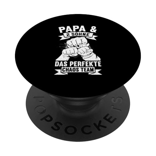 Papa Von 2 Söhne Das Perfekte Chaos Team Vatertag PopSockets Klebender PopGrip Papa Von 2 Söhne Das Perfekte Chaos Team Vatertag PopSockets Klebender PopGrip von Stolzer Liebevoller Papa Vater Daddy Von Söhnen