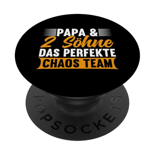 Papa Von 2 Söhnen Das Perfekte Chaos Team Vatertag PopSockets Klebender PopGrip Papa Von 2 Söhnen Das Perfekte Chaos Team Vatertag PopSockets Klebender PopGrip von Stolzer Liebevoller Papa Vater Daddy Von Söhnen