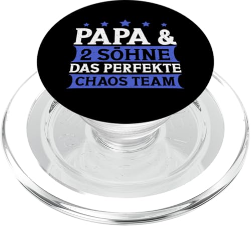 Papa & 2 Söhne Das Perfekte Chaos Team Vatertag Sprüche PopSockets PopGrip für MagSafe von Stolzer Liebevoller Papa Vater Daddy Von Söhnen