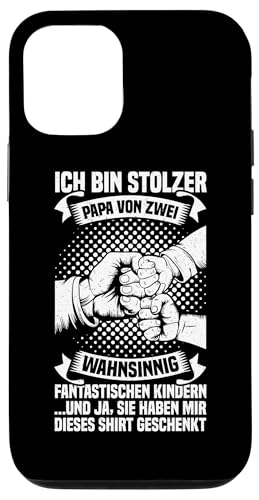 Stolzer Papa Von Zwei Kindern Vatertag Papa Von 2 Söhnen Hülle für iPhone 12/12 Pro von Stolzer Liebevoller Papa Vater Daddy Von Söhnen