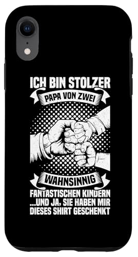 Stolzer Papa Von Zwei Kindern Vatertag Papa Von 2 Söhnen Hülle für iPhone XR von Stolzer Liebevoller Papa Vater Daddy Von Söhnen
