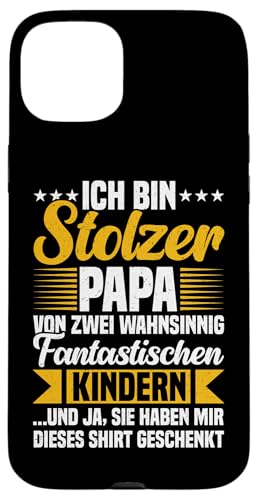 Stolzer Papa Von Zwei Kindern Vatertag Vaterschaft Hülle für iPhone 15 Plus von Stolzer Liebevoller Papa Vater Daddy Von Söhnen