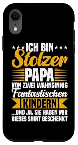 Stolzer Papa Von Zwei Kindern Vatertag Vaterschaft Hülle für iPhone XR von Stolzer Liebevoller Papa Vater Daddy Von Söhnen