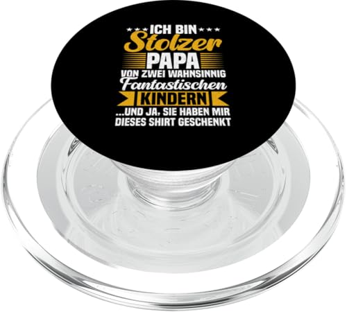 Stolzer Papa Von Zwei Kindern Vatertag Vaterschaft PopSockets PopGrip für MagSafe Stolzer Papa Von Zwei Kindern Vatertag Vaterschaft PopSockets PopGrip für MagSafe von Stolzer Liebevoller Papa Vater Daddy Von Söhnen