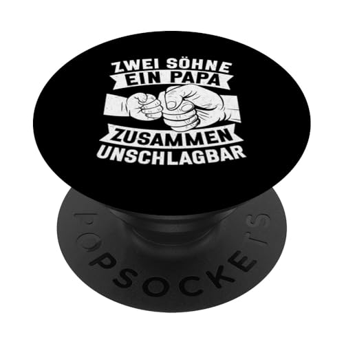 Zwei Söhne Ein Papa Zusammen Unschlagbar Papa Von 2 Söhnen PopSockets Klebender PopGrip von Stolzer Liebevoller Papa Vater Daddy Von Söhnen