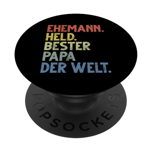 Ehemann Held Bester Papa Der Welt Retro Lustige Vatergtag PopSockets Klebender PopGrip Ehemann Held Bester Papa Der Welt Retro Lustige Vatergtag PopSockets Klebender PopGrip von Stolzer Liebevoller Papa Vatertagsgeschenk Daddy