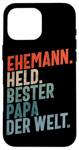 Ehemann Held Bester Papa Der Welt Retro Vatertag Sprüche Hülle für iPhone 16 Pro Max Ehemann Held Bester Papa Der Welt Retro Vatertag Sprüche Hülle für iPhone 16 Pro Max von Stolzer Liebevoller Papa Vatertagsgeschenk Daddy