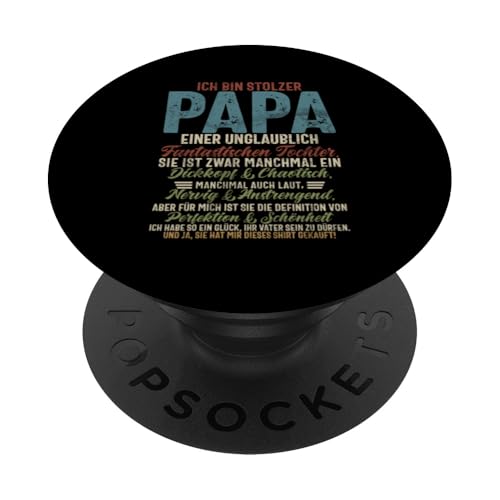 Ich Bin Stolzer Papa Einer Wundervollen Tochter Vatertag PopSockets Klebender PopGrip von Stolzer Liebevoller Papa Vatertagsgeschenk Daddy