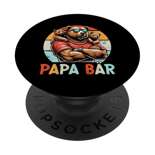 Papa Bär Papa Bear Vatertag Sohn Tochter 2 Kinder Retro PopSockets Klebender PopGrip Papa Bär Papa Bear Vatertag Sohn Tochter 2 Kinder Retro PopSockets Klebender PopGrip von Stolzer Papa Bär Liebevoller Papa Vater Daddy