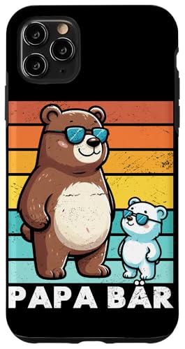 Papa Bär Papa Bear Vatertag Sohn Tochter Elternteil Retro Hülle für iPhone 11 Pro Max von Stolzer Papa Bär Liebevoller Papa Vater Daddy