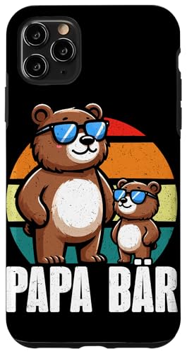 Papa Bär Papa Bear Vatertag Sohn Tochter Elternteil Retro Hülle für iPhone 11 Pro Max von Stolzer Papa Bär Liebevoller Papa Vater Daddy