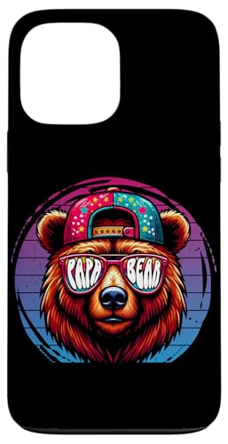 Papa Bär Papa Bear Vatertag Sohn Tochter Elternteil Retro Hülle für iPhone 13 Pro Max von Stolzer Papa Bär Liebevoller Papa Vater Daddy