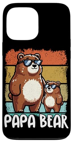 Papa Bär Papa Bear Vatertag Sohn Tochter Elternteil Retro Hülle für iPhone 13 Pro Max von Stolzer Papa Bär Liebevoller Papa Vater Daddy