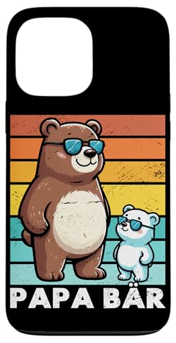 Papa Bär Papa Bear Vatertag Sohn Tochter Elternteil Retro Hülle für iPhone 13 Pro Max von Stolzer Papa Bär Liebevoller Papa Vater Daddy