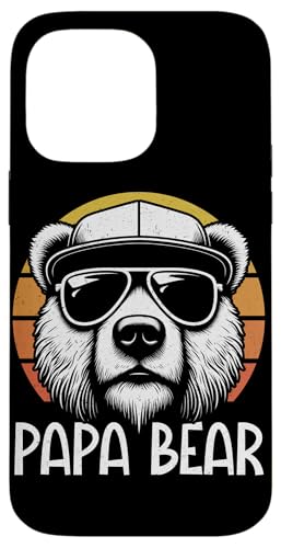 Papa Bär Papa Bear Vatertag Sohn Tochter Elternteil Retro Hülle für iPhone 14 Pro Max von Stolzer Papa Bär Liebevoller Papa Vater Daddy