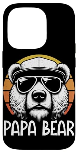 Papa Bär Papa Bear Vatertag Sohn Tochter Elternteil Retro Hülle für iPhone 14 Pro von Stolzer Papa Bär Liebevoller Papa Vater Daddy