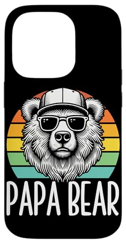 Papa Bär Papa Bear Vatertag Sohn Tochter Elternteil Retro Hülle für iPhone 14 Pro von Stolzer Papa Bär Liebevoller Papa Vater Daddy