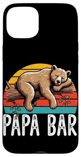 Papa Bär Papa Bear Vatertag Sohn Tochter Elternteil Retro Hülle für iPhone 15 Plus von Stolzer Papa Bär Liebevoller Papa Vater Daddy