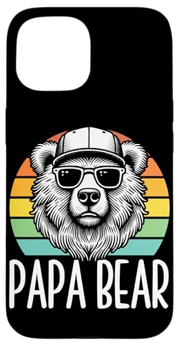 Papa Bär Papa Bear Vatertag Sohn Tochter Elternteil Retro Hülle für iPhone 15 von Stolzer Papa Bär Liebevoller Papa Vater Daddy