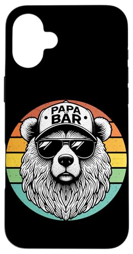 Papa Bär Papa Bear Vatertag Sohn Tochter Elternteil Retro Hülle für iPhone 16 Plus von Stolzer Papa Bär Liebevoller Papa Vater Daddy