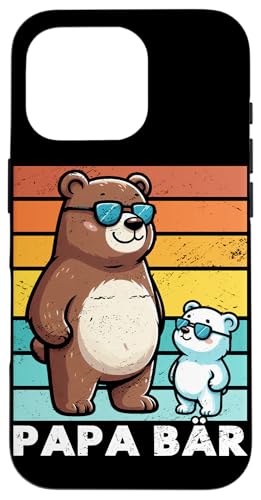 Papa Bär Papa Bear Vatertag Sohn Tochter Elternteil Retro Hülle für iPhone 16 Pro von Stolzer Papa Bär Liebevoller Papa Vater Daddy