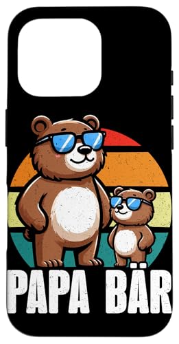 Papa Bär Papa Bear Vatertag Sohn Tochter Elternteil Retro Hülle für iPhone 16 Pro von Stolzer Papa Bär Liebevoller Papa Vater Daddy