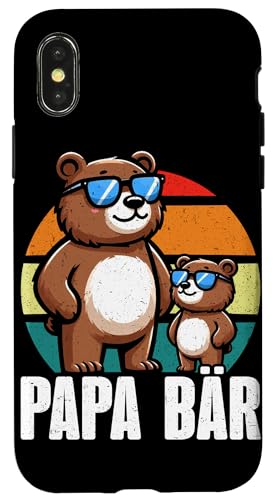 Papa Bär Papa Bear Vatertag Sohn Tochter Elternteil Retro Hülle für iPhone X/XS von Stolzer Papa Bär Liebevoller Papa Vater Daddy