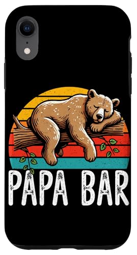 Papa Bär Papa Bear Vatertag Sohn Tochter Elternteil Retro Hülle für iPhone XR von Stolzer Papa Bär Liebevoller Papa Vater Daddy