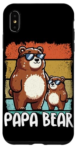Papa Bär Papa Bear Vatertag Sohn Tochter Elternteil Retro Hülle für iPhone XS Max von Stolzer Papa Bär Liebevoller Papa Vater Daddy