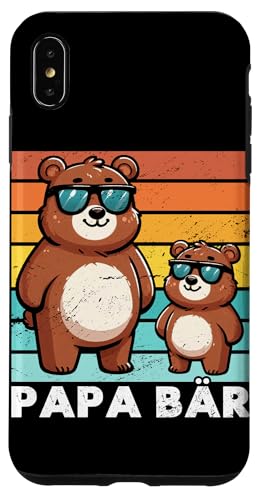 Papa Bär Papa Bear Vatertag Sohn Tochter Elternteil Retro Hülle für iPhone XS Max von Stolzer Papa Bär Liebevoller Papa Vater Daddy
