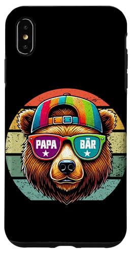 Papa Bär Papa Bear Vatertag Sohn Tochter Elternteil Retro Hülle für iPhone XS Max von Stolzer Papa Bär Liebevoller Papa Vater Daddy