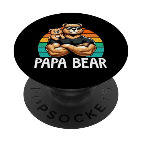 Papa Bär Papa Bear Vatertag Sohn Tochter Elternteil Retro PopSockets Klebender PopGrip Papa Bär Papa Bear Vatertag Sohn Tochter Elternteil Retro PopSockets Klebender PopGrip von Stolzer Papa Bär Liebevoller Papa Vater Daddy