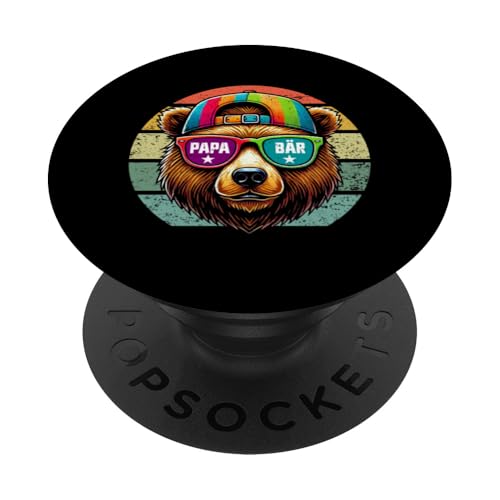 Papa Bär Papa Bear Vatertag Sohn Tochter Elternteil Retro PopSockets Klebender PopGrip Papa Bär Papa Bear Vatertag Sohn Tochter Elternteil Retro PopSockets Klebender PopGrip von Stolzer Papa Bär Liebevoller Papa Vater Daddy