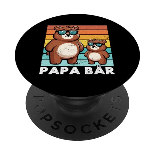 Papa Bär Papa Bear Vatertag Sohn Tochter Elternteil Retro PopSockets Klebender PopGrip Papa Bär Papa Bear Vatertag Sohn Tochter Elternteil Retro PopSockets Klebender PopGrip von Stolzer Papa Bär Liebevoller Papa Vater Daddy