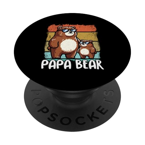 Papa Bär Papa Bear Vatertag Sohn Tochter Elternteil Retro PopSockets Klebender PopGrip Papa Bär Papa Bear Vatertag Sohn Tochter Elternteil Retro PopSockets Klebender PopGrip von Stolzer Papa Bär Liebevoller Papa Vater Daddy