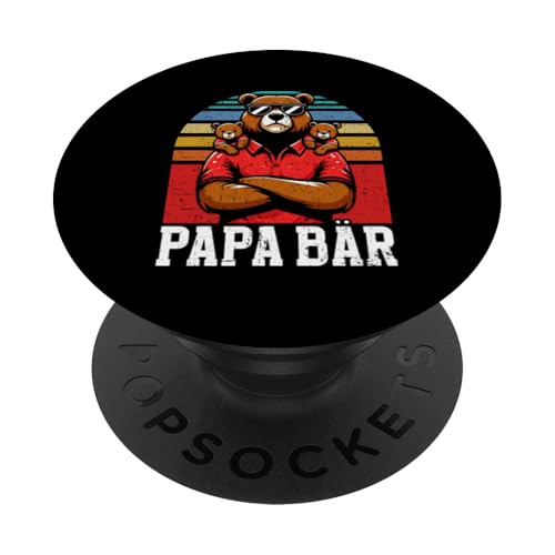 Papa Bär Papa Bear Vatertag Sohn Tochter Elternteil Retro PopSockets Klebender PopGrip Papa Bär Papa Bear Vatertag Sohn Tochter Elternteil Retro PopSockets Klebender PopGrip von Stolzer Papa Bär Liebevoller Papa Vater Daddy
