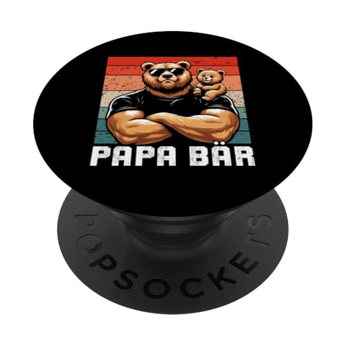 Papa Bär Papa Bear Vatertag Sohn Tochter Elternteil Retro PopSockets Klebender PopGrip Papa Bär Papa Bear Vatertag Sohn Tochter Elternteil Retro PopSockets Klebender PopGrip von Stolzer Papa Bär Liebevoller Papa Vater Daddy