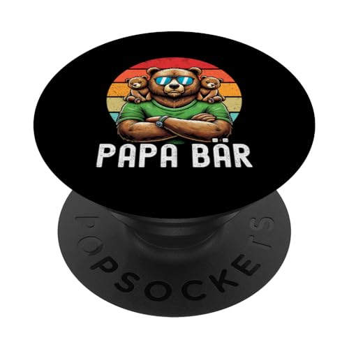 Papa Bär Papa Bear Vatertag Sohn Tochter Elternteil Retro PopSockets Klebender PopGrip Papa Bär Papa Bear Vatertag Sohn Tochter Elternteil Retro PopSockets Klebender PopGrip von Stolzer Papa Bär Liebevoller Papa Vater Daddy