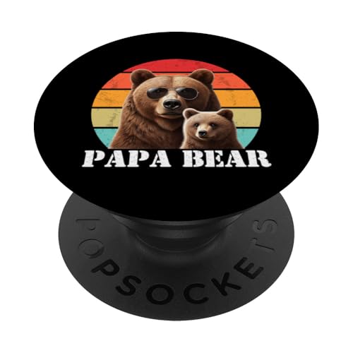 Papa Bär Papa Bear Vatertag Sohn Tochter Stolzer Papa PopSockets Klebender PopGrip von Stolzer Papa Bär Liebevoller Papa Vater Daddy