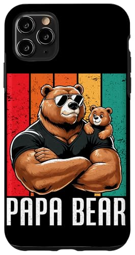 Papa Bär Papa Bear Vatertag Sohn Tochter Vaterschaft Papi Hülle für iPhone 11 Pro Max von Stolzer Papa Bär Liebevoller Papa Vater Daddy