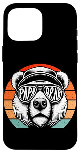 Papa Bär Papa Bear Vatertag Sohn Tochter Vaterschaft Papi Hülle für iPhone 16 Pro Max von Stolzer Papa Bär Liebevoller Papa Vater Daddy