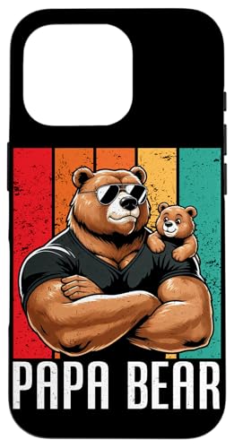 Papa Bär Papa Bear Vatertag Sohn Tochter Vaterschaft Papi Hülle für iPhone 16 Pro von Stolzer Papa Bär Liebevoller Papa Vater Daddy