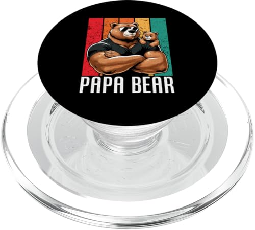 Papa Bär Papa Bear Vatertag Sohn Tochter Vaterschaft Papi PopSockets PopGrip für MagSafe von Stolzer Papa Bär Liebevoller Papa Vater Daddy
