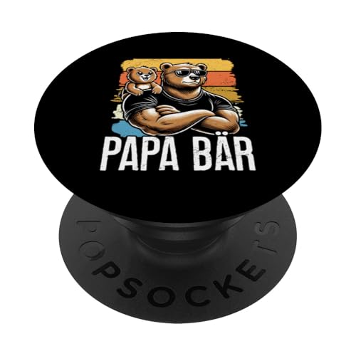 Papa Bär Papa Bear Vatertag Sohn Tochter Vaterschaft PopSockets Klebender PopGrip von Stolzer Papa Bär Liebevoller Papa Vater Daddy