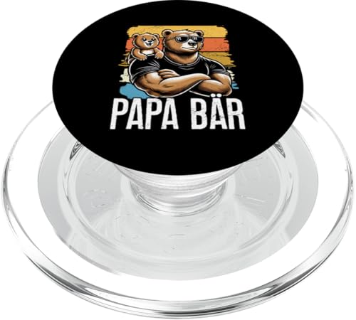 Papa Bär Papa Bear Vatertag Sohn Tochter Vaterschaft PopSockets PopGrip für MagSafe von Stolzer Papa Bär Liebevoller Papa Vater Daddy
