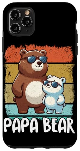 Papa Bär Papa Bear Vatertag Sohn Tochter Vaterschaft Retro Hülle für iPhone 11 Pro Max von Stolzer Papa Bär Liebevoller Papa Vater Daddy